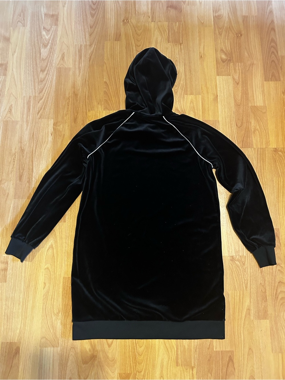 Nike Black Medium Velour Good Condition Hooded Longline Pullover or Short Dress - Picture 4 of 5